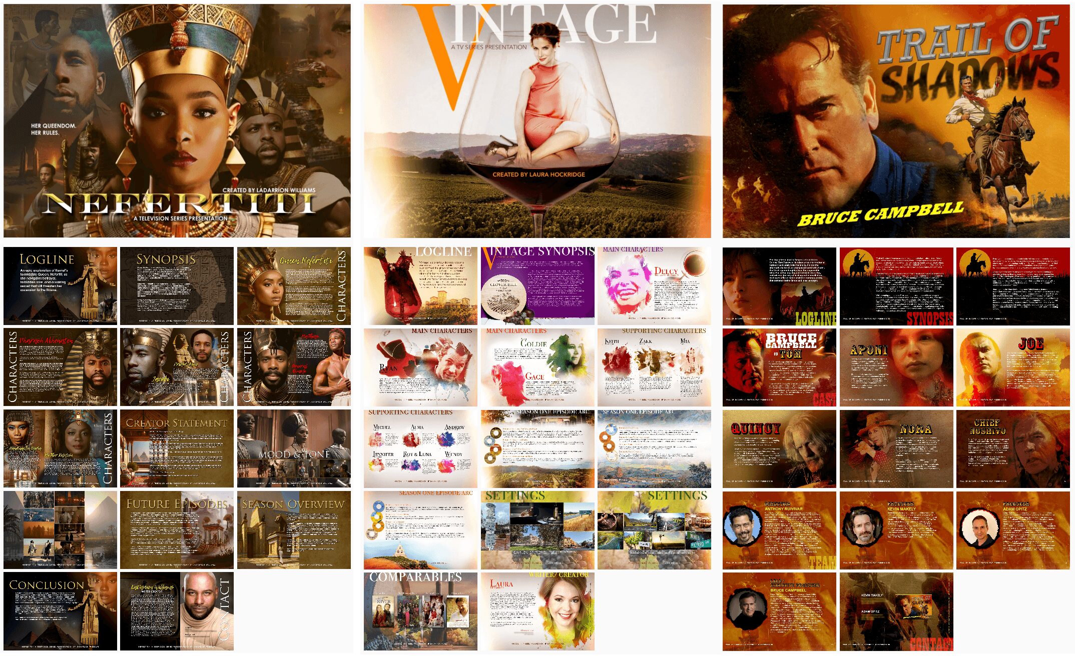 Collage of magazine covers and pages with various images and text, including people, artwork, and advertisements.