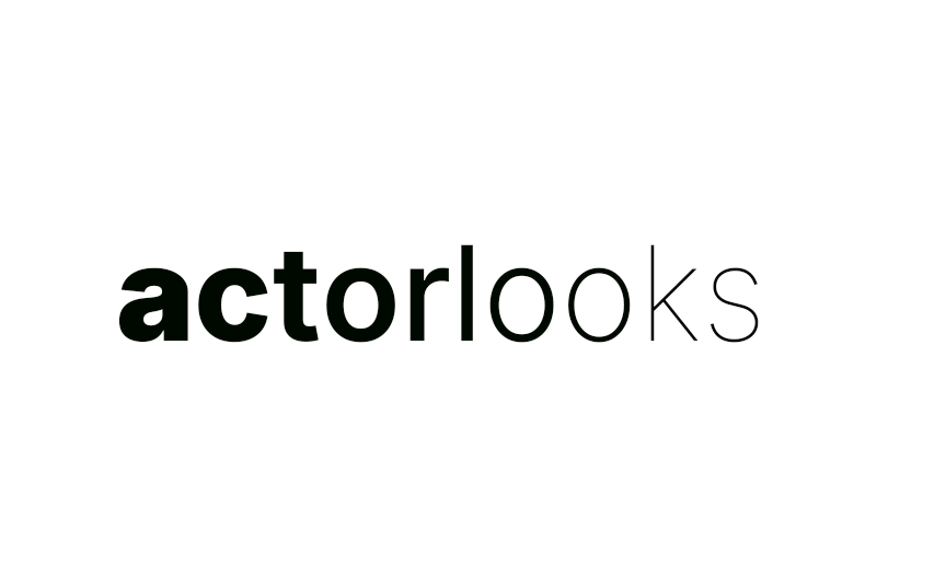 Text reads 'actor looks' in black and gray on a white background.