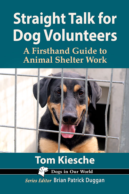 Book cover with a dog behind a cage, title, author, and series editor information, and a logo of a dog silhouette.
