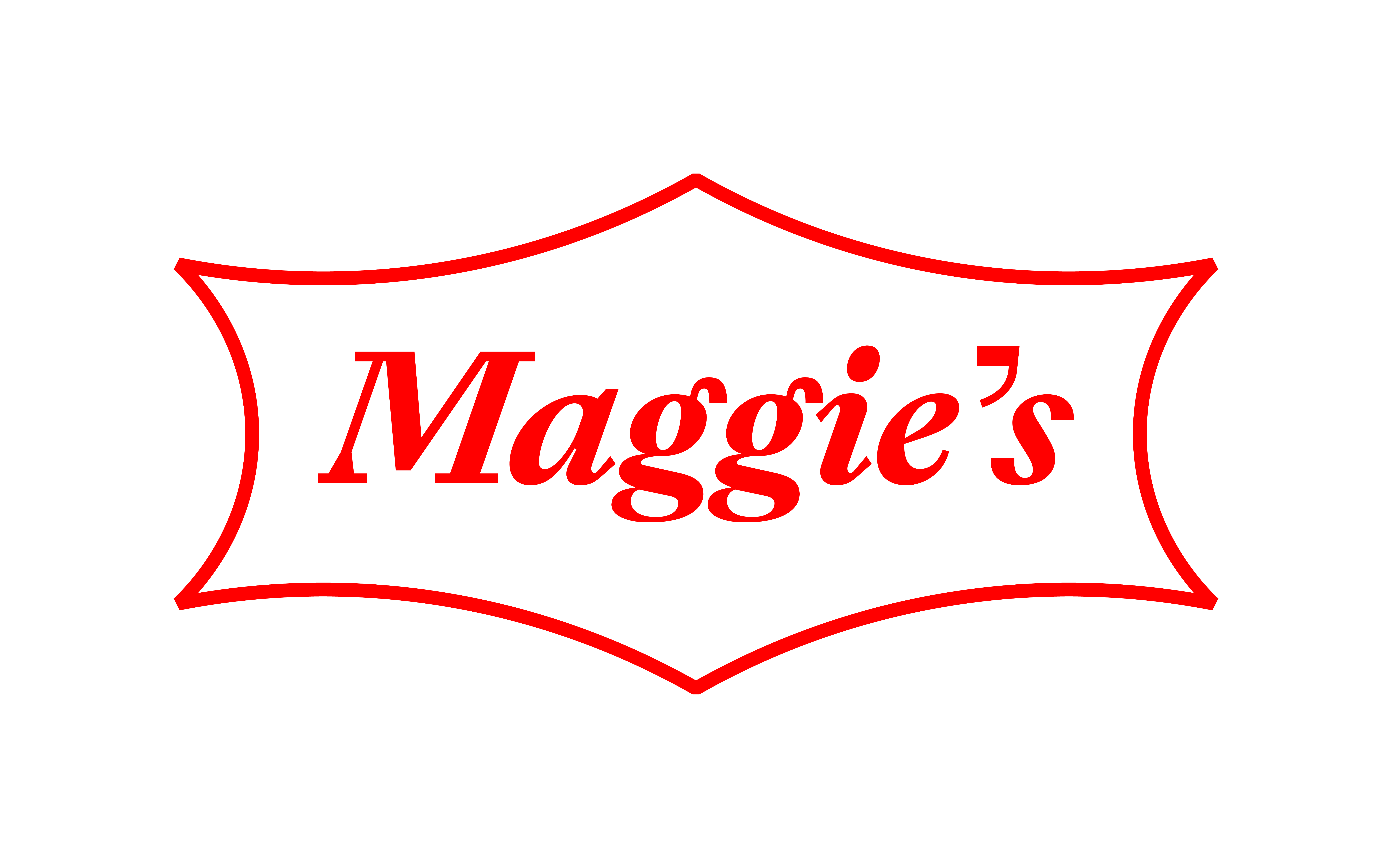 Red text reads 'Maggie's' on a black background.