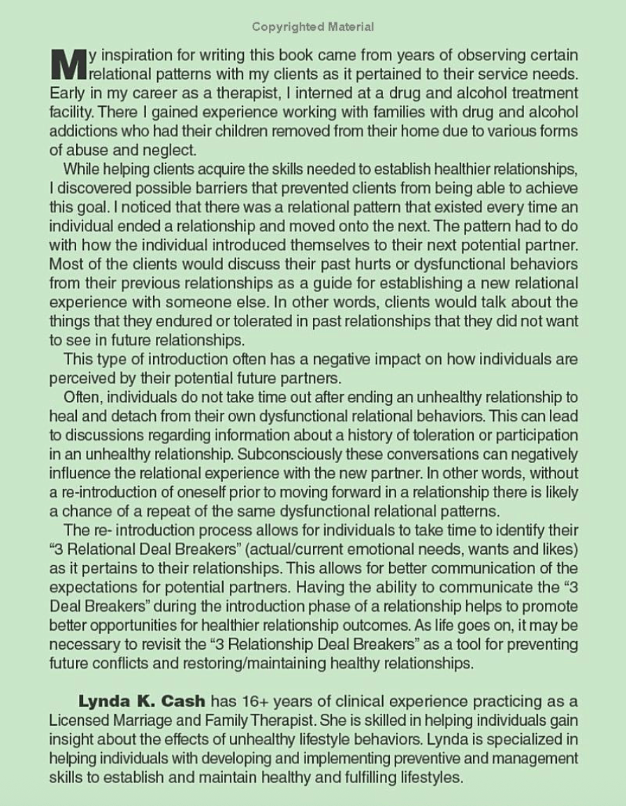 Text discussing relationship advice, personal growth, and therapy, with a focus on emotional health and self-improvement.