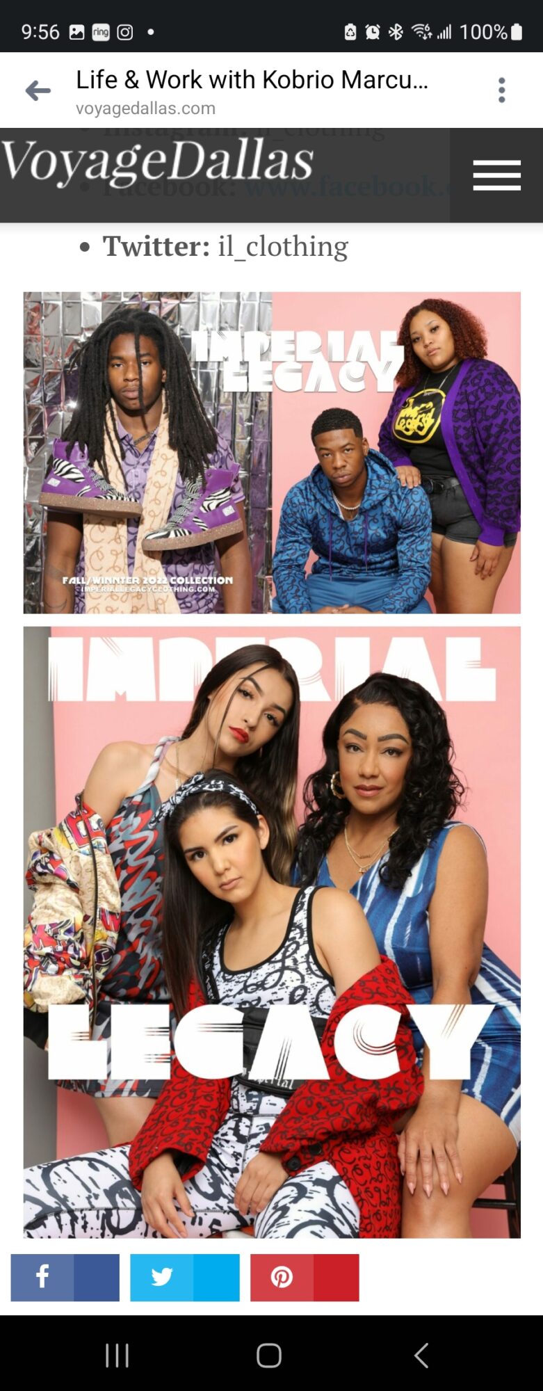 Group of four women posing for photos, some sitting and some standing, in colorful outfits, with a pink background.